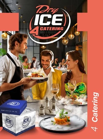 People enjoying catering with dry ice at a restaurant event.