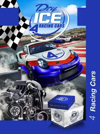 Racing cars and dry ice products at Dry Ice Shop for racing events.